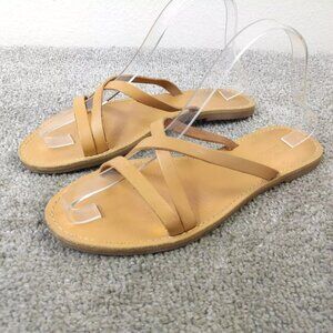 Madewell The Boardwalk Skinny Strap Sandals Womens Size 8 Shoes Brown Leather
